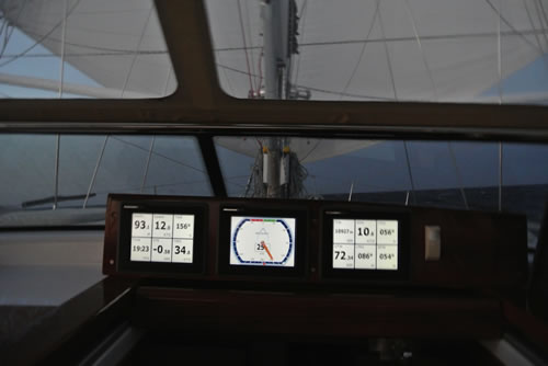 34 kts wind, 12 kts speed, 10.6 kts SOG, 2123 ECT (1923 UT), no worries